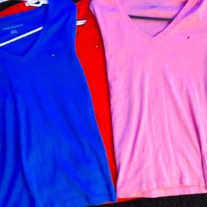 3 women's NWOT Tommy Hilfiger Tshirts Xsblue one S orange Xs pink one